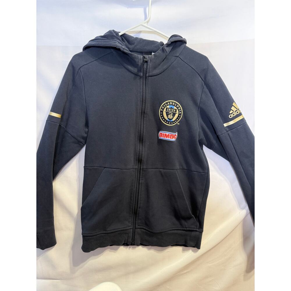 Adidas Philadelphia Union MLS Full Zip Hoodie Jacket Adult Small Navy